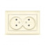 Розетка 2-ая б/з слон, кость Бриллиант СП, 16А, 220В (7948738) 