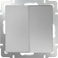 Выключатель 2 клавиш. серебро WERKEL
