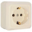 Розетка о/п 1 м с/з бежевая Олимп